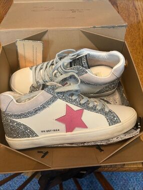 Vintage Havana Bouce Pink Star and Silver Glitter